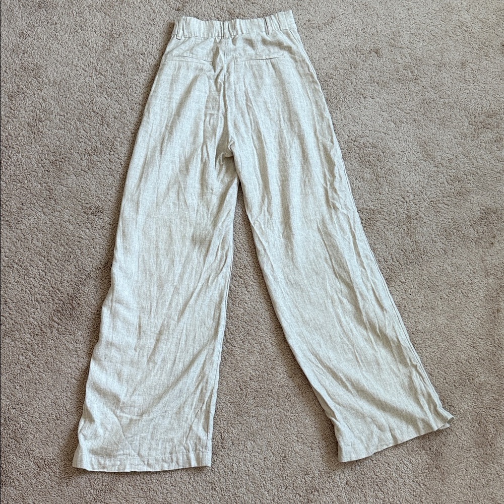 Abercrombie & Fitch Light Tan Linen-Blend pants